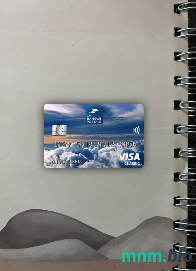 France La Banque Postale bank visa classic card wygląd fotograficzny skan PSD + zdjęcie